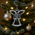 Archangel Raphael pewter ornament with caduceus.
