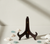 Wooden tray holder with elegant design.