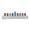 MENORAH ALUMINUM HAMMERED STRIP MENORAH - MULTICOLOR