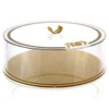 Matzah Box Round Gold W/ - U Handle - 13.5