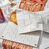 Leather Woven Challah Cover Gold & Silver