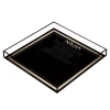 Havdalah Plate -Traditional - Black & Gold 10X10