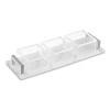 Set Of 3 Dip Holder W/Spoon - White / Silver