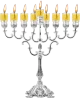 UI MENORAH SILVER PLATED 13" HEIGHT