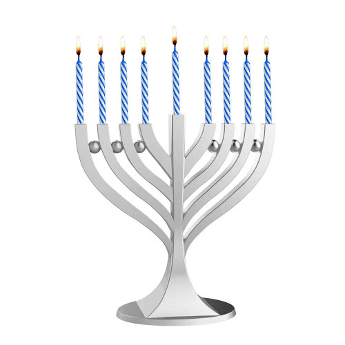 SMALL CLASSIC MENORAH WITH BIRTHDAY CANDLES
