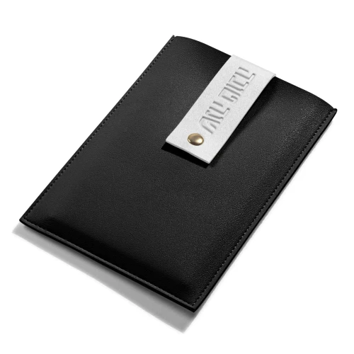 Rosh Hashana Card Simanim - Leather And Pouch Black&White