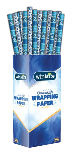 IND WINFAIRE CHANUKAH WRAPPING PAPER BLUE