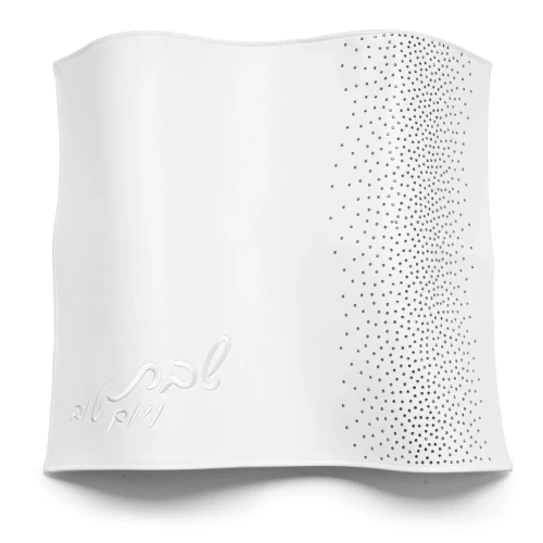 Challah Cover Pu-Leather - Small Emb Crystal Stones Silve