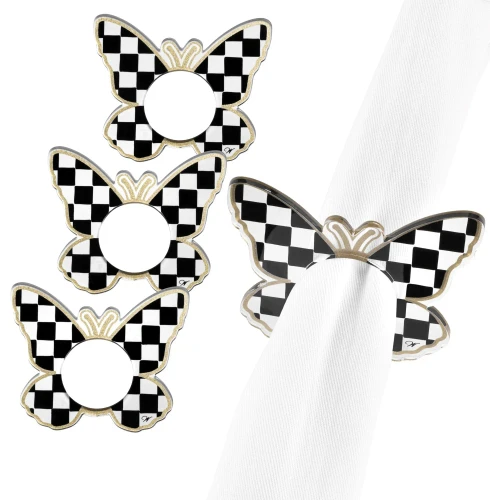 Butterfly Napkin Rings - Onyx