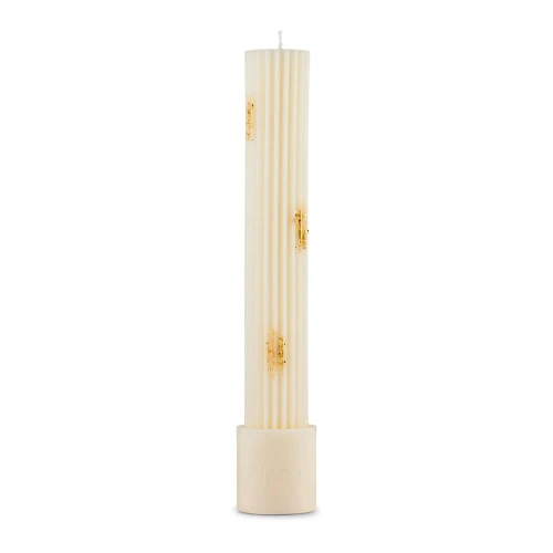 Havdalah Candle - - Ribbed White