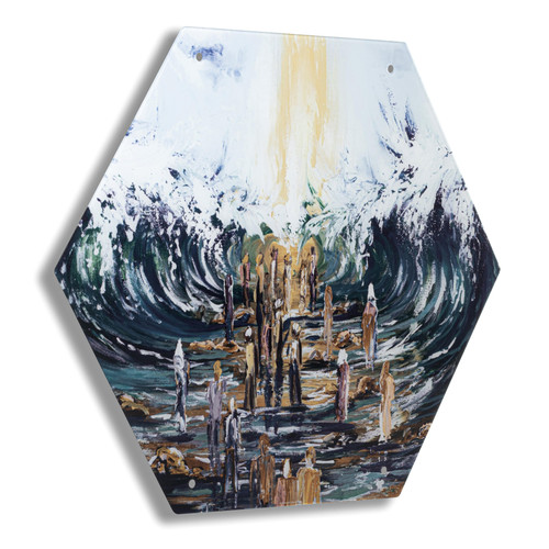 Succah Decoration Hexagon - Kriyuus Yam Suf Navy/Gold 16