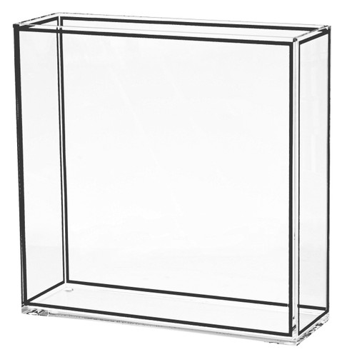 Vase  Outline Rectangle - Clear & Black