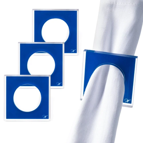 Napkin Rings Flower Marble - Set Of 4