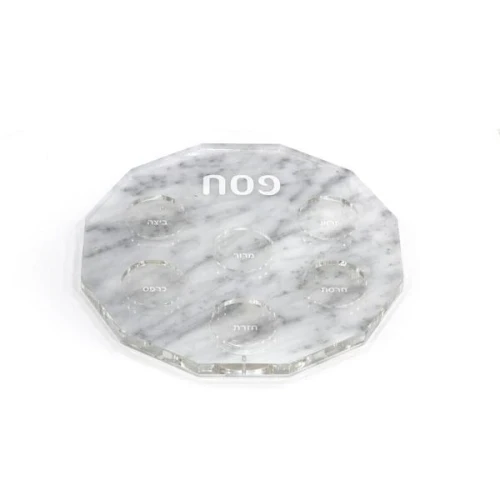 Seder Plate Hexagon - Marble