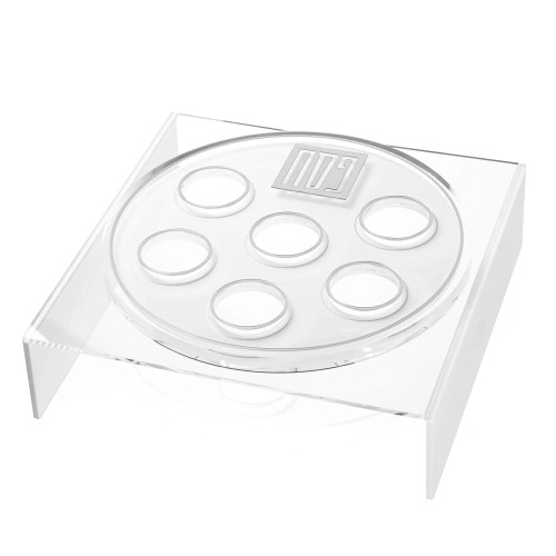 Tall Suspended Seder Plate - Silver