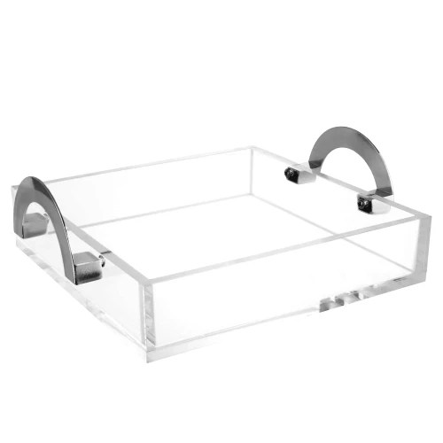 Lux Square 9" Tray - Silver Handles