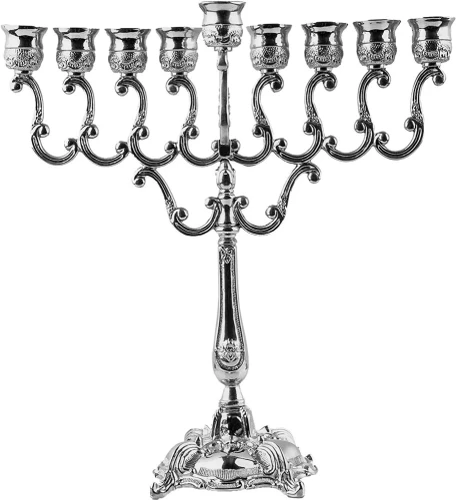 UI MENORAH SILVER PLATED 10" HEIGHT