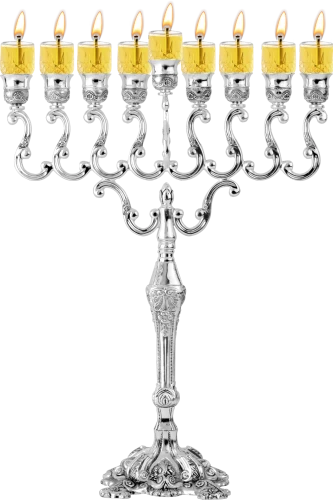UI MENORAH SILVER PLATED 16.5" HEIGHT
