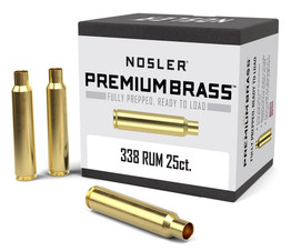 NOSLER Premium Messinghülsen, ladefertig (.338 RUM, VPE 25)