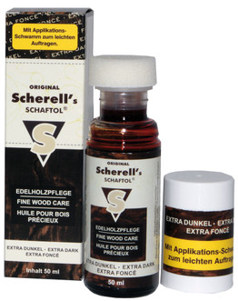 Scherell's SCHAFTOL extra dunkel, 50 ml (Inh. 12 Stück +Schwamm)