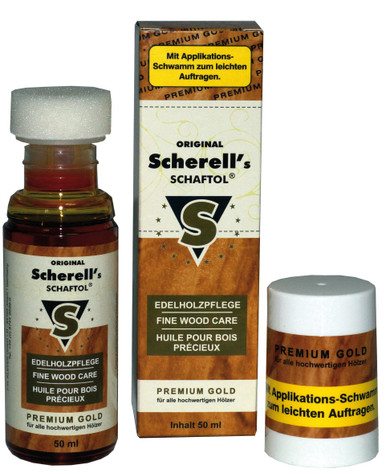 Scherell's SCHAFTOL Prem. Gold, 50 ml (Inh. 12 Stück +Schwamm)