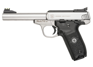 S&W KK-Pistole SW22 Victory, 5.5" (ohne Gewinde / Stainless / Fiber-Optik)