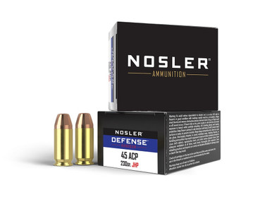 NOSLER Pistolenpatronen Defense Handgun (.45 Auto +P, 230 grs./14,90 g BHG JHP), VPE 20 Schuss