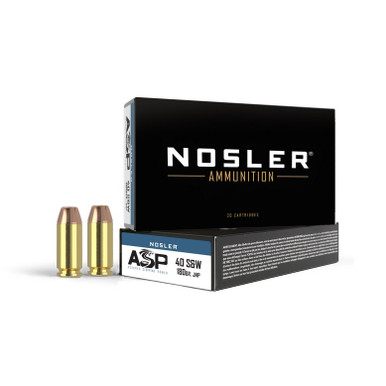 NOSLER Pistolenpatronen ASP (.40 S&W, 180 grs./11,66 g HG JHP), VPE 50 Schuss