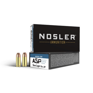 NOSLER Pistolenpatronen ASP (9mm Luger, 115 grs./7,45 g HG JHP), VPE 50 Schuss