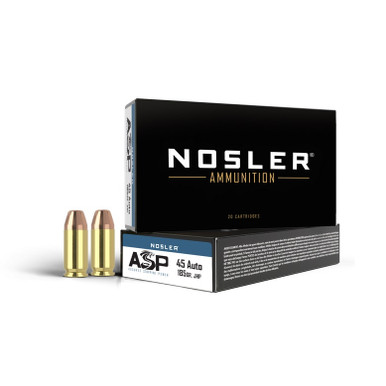 NOSLER Pistolenpatronen ASP (.45 Auto, 185 grs./11,99 g HG JHP), VPE 50 Schuss
