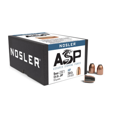 NOSLER Kurzwaffengeschosse ASP (9mm (.355"), 124 grs./8,0352g JHP,VPE 250)