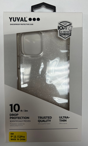 YUVAL Clear Glitter Case iPhone 12/12PRO