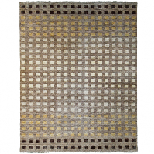 Afghani 11'7" x 9' Wool Checkered Area Rug