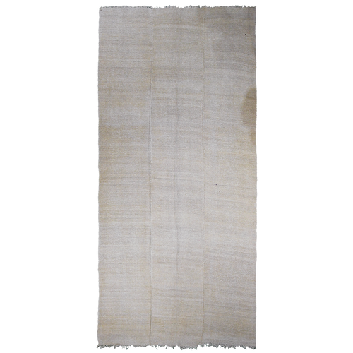 Antique Turkish 13'10" x 6'6" Off-white Wool Area Rug