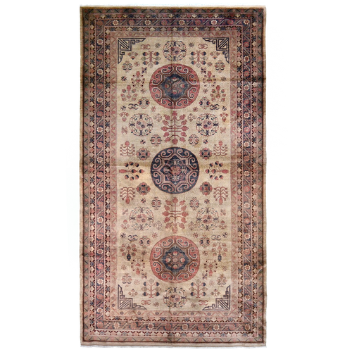 Vintage Afghani 10'4" x 5'7" Terracotta & Brown Wool Area Rug