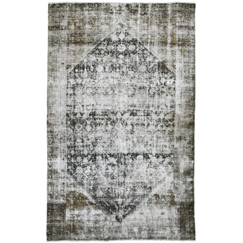 Antique Persian 8'3" x 5' Faded Grey Wool Area Rug