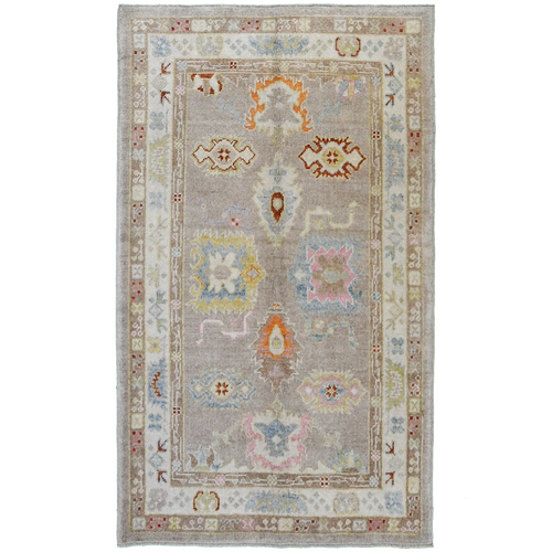 Antique Turkish 6'4" x 4' Light Grey Wool Area Rug