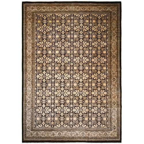 Afghani 13'8" x 9'1" Golden Wheat Wool Area Rug