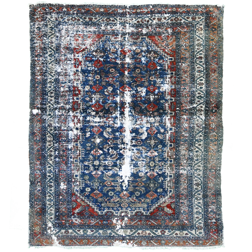 Antique Persian 6' x 4'8" Faded Royal Blue Area Rug