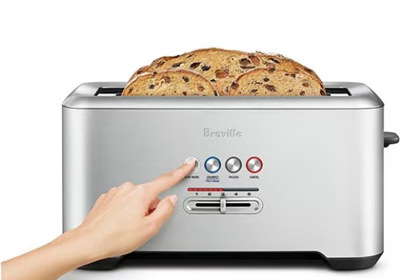 Breville A Bit More Long-Slot 4 Slice Stainless Steel Toaster