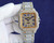 buy High quality replica iced out Cartier santos Gypsophila moissanite vvs diamond two tone blue dial watch replica from hypereptime Cartier