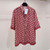 High quality replica UA Dior Oblique Short-Sleeved Shirt Red and White Silk Twill Set