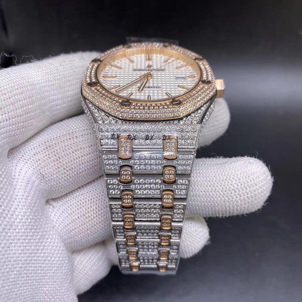 Buy Iced out moisonnite diamonds bezel and bands  replica AP watch (Select color way) from HypeRepTime, best replica designer brand website