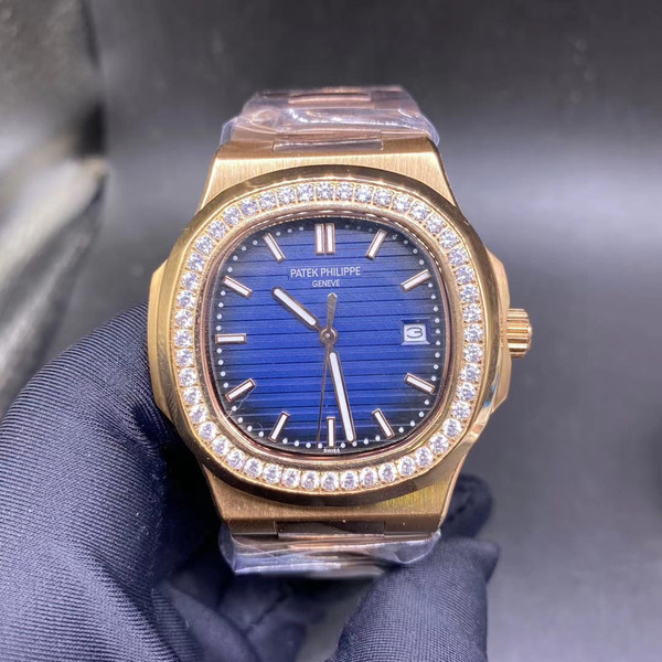 Buy High quality replica Plain Jane Patek Baguette rose gold case Blue face Diamond bezel 40mm from HypeRepTime, best replica designer brand website