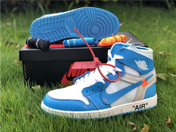 Buy UA High quality replica off-white x nike air jordan 1 "UNC Blue" colorway sneakers from HypeRepTime, best replica designer brand website