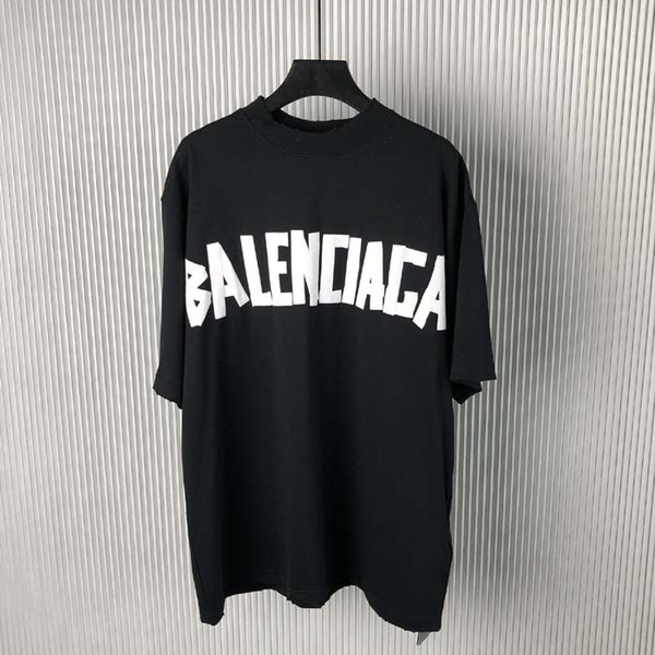 High Quality Replica UA  Balenciaga New Tape Type in Black Medium Fit T-Shirt