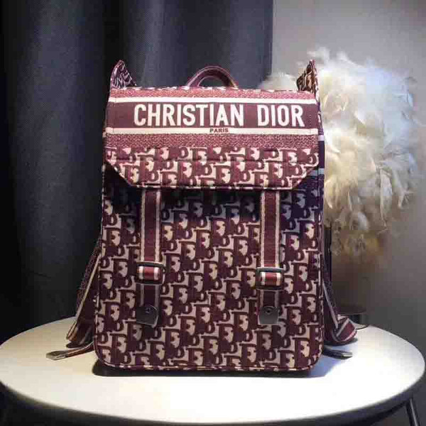 Buy High quality replica UA Dior Embroidered Canvas in Wine Red Backpack from HypeRepTime, best replica designer brand website
