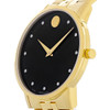 Movado Museum Series Men's Gold Tone Black Dial Diamond Quartz Watch 0607625