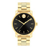 Movado Trand Men's Gold Tone Black Dial Swiss Quartz Watch 3601239