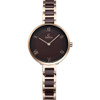 Obaku Vand Coffee Women's Two-Tone Stainless Steel Quartz Watch V195LXVNSN